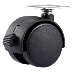 RUOTA PER MOBILI DOPPIA Ã¸ 40 - piastra mm 38 x 38 - capacitÃ  kg 25 - pz 2 BL (BL 1)