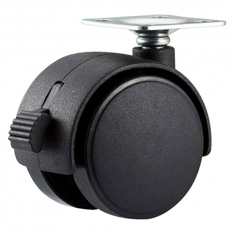 RUOTA PER MOBILI DOPPIA Ã¸ 40 - piastra mm 38 x 38 - capacitÃ  kg 25 - pz 2 BL (BL 1)