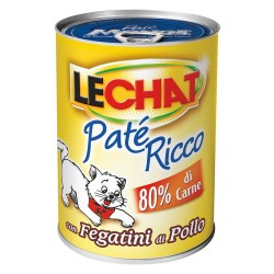 PATE' PER GATTI 'LECHAT RICCO' fegatini di pollo - gr 400 (PZ 24)
