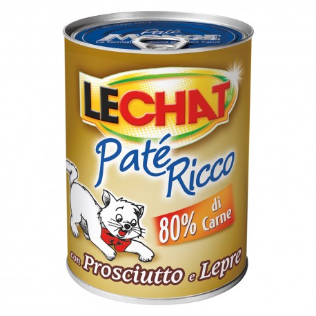 PATE' PER GATTI 'LECHAT RICCO' prosciutto e lepre - gr 400 (PZ 24)