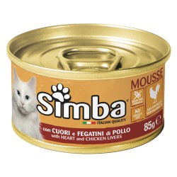 ALIMENTO PER GATTI 'MOUSSE' cuore e fegatini di pollo - gr 85 (PZ 24)