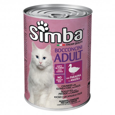 BOCCONCINI PER GATTI 'SIMBA' faraona e anatra - gr 415 (PZ 24)