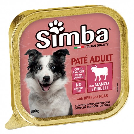 ALIMENTO PER CANI 'PATE' ADULT' manzo e piselli - gr 300 (PZ 18)