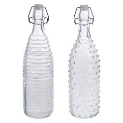 BOTTIGLIA IN VETRO 'DOPPIO DECORO' 1000 ml fondo bianco (PZ 12)