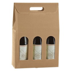 SCATOLA PORTABOTTIGLIE IN CARTONE per 3 bottiglie - cm 24 x 8 x h.48 (PZ 1)