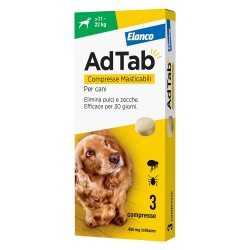 COMPRESSE ANTIPARASSITARIE MASTICABILI 'ADTAB' cani 11 - 22 kg / 3 compresse da 450 mg (CF 1)