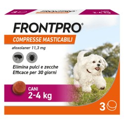 COMPRESSE ANTIPARASSITARIE MASTICABILI 'FRONTPRO' cani da 2 a 4 kg / 3 compresse da 11,3 mg (CF 1)