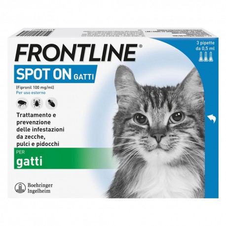 ANTIPARASSITARIO 'FRONTLINE SPOT-ON' gatti - 3 pipette ml 0,5 (CF 1)