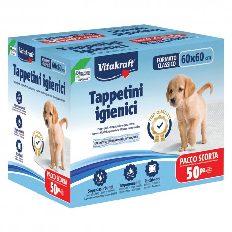 TAPPETINO IGIENICO PER CANE E GATTO cm 60 x 60 (PZ 1)