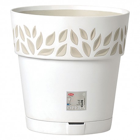 VASO TONDO 'CLOE' Ã¸ 30 x h.29 - bianco/travertino (PZ 1)