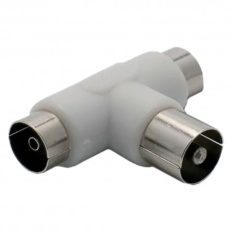 ADATTATORE PARTITORE TV A 'T' 1 spina / 2 prese - blister (PZ 6)