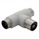 ADATTATORE PARTITORE TV A 'T' 1 spina / 2 prese - blister (PZ 6)