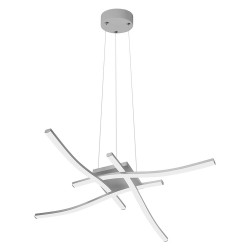APPLIQUE A SOSPENSIONE LED SERIE 'TRATTI' 35W - 3150LM - col. silver (PZ 1)