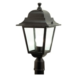 LANTERNA TESTA-PALO 'QUADRATA' 100 W - cm 41 x 21 x 6 nero (PZ 1)