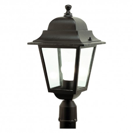 LANTERNA TESTA-PALO 'QUADRATA' 100 W - cm 41 x 21 x 6 nero (PZ 1)