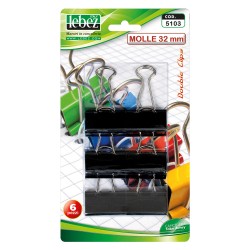 MOLLA FERMACARTE 'DOUBLE CLIP' mm 19 - pezzi 12 (BL 12)