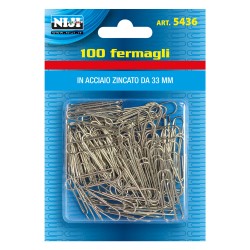 FERMAGLI PER CARTA metallo mm.33 - 100 pz (BL 24)