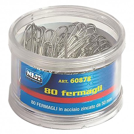FERMAGLI PER CARTA metallo mm.50 - 80 pz (scatola) (PZ 12)