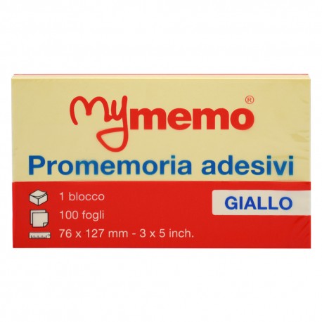 BLOCCO ADESIVO 'MY MEMO' giallo - mm 76 x 127 (CF 1)