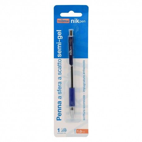 PENNA A SCATTO CON CLIP inchiostro blu (BL 12)