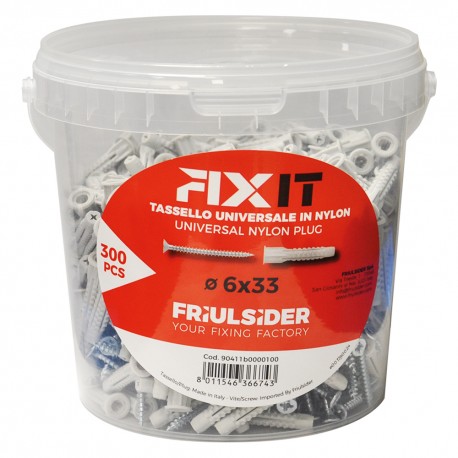 TASSELLO NYLON 'FIXIT' Ã˜ 6 x 33 mm TSP 4 x 40 mm 300 pz (CF 1)