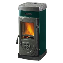 STUFA PANORAMICA A LEGNA 'SUPER JUNIOR' 5 kW - colore verde (PZ 1)