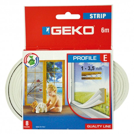 PARAFREDDO IN GOMMA PER PORTE E FINESTRE 'STRIP' mm 9 x mt. 6 bianco (PZ 12)