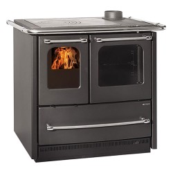 CUCINA A LEGNA 'SOVRANA EASY EVO 2.0' 7,5 kW - colore nero antracite (PZ 1)