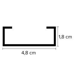 MONTANTE TIPO 'C' PER CONTROSOFFITTI MM 18 x 48 - mt 3 (PZ 10)