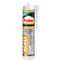 SILICONE ACRILICO PER LEGNO E PARQUET 'PATTEX AC41 ml 300 - Acero (PZ 1)
