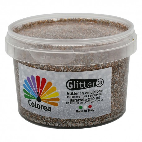 GLITTER PRISMATICI PER DECORAZIONI ml.250 - colore rame (PZ 1)