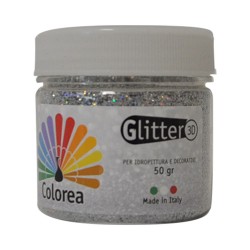 GLITTER PRISMATICI IN POLVERE gr.50 - colore argento (PZ 12)