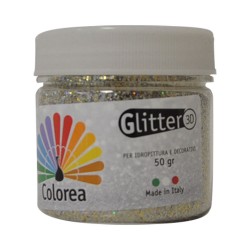 GLITTER PRISMATICI IN POLVERE gr.50 - colore oro/argento (PZ 12)
