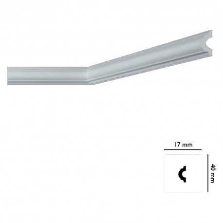 CORNICE DECORATIVA PER SOFFITTO mod. I745 - mm. 17 x 40 x 2 mt (PZ 110)