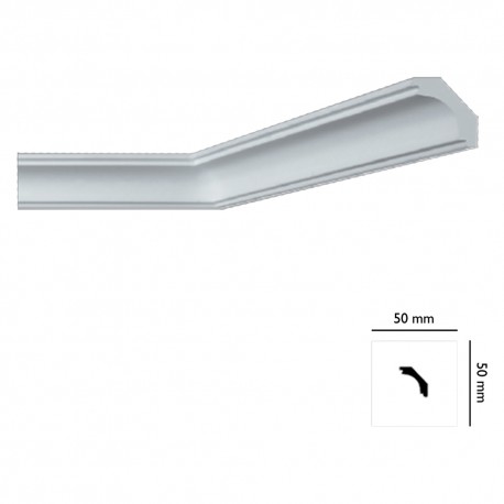 CORNICE DECORATIVA PER SOFFITTO mod. I707 - mm. 50 x 50 x 2 mt (PZ 55)
