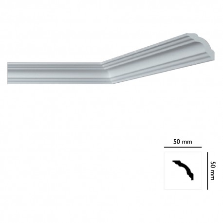 CORNICE DECORATIVA PER SOFFITTO mod. I750 - mm. 50 x 50 x 2 mt (PZ 65)