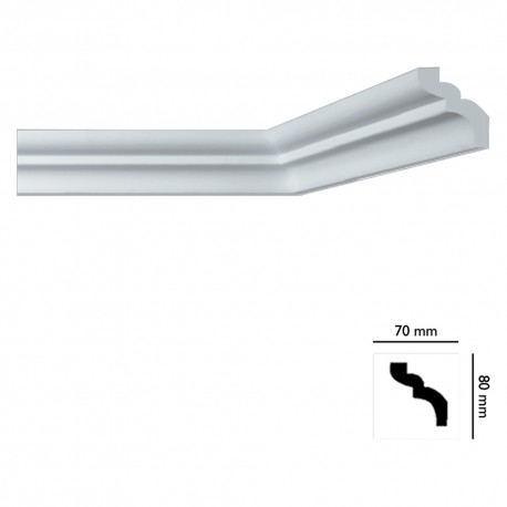 CORNICE DECORATIVA PER SOFFITTO mod. I785 - mm. 70 x 80 x 2 mt (PZ 50)