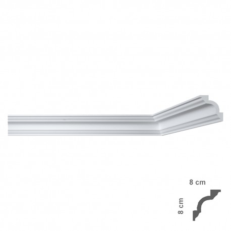 CORNICE DECORATIVA PER SOFFITTO mod. I780 - mm. 80 x 80 x 2 mt (PZ 50)