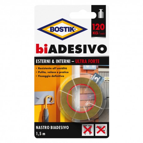 NASTRO BIADESIVO IN SCHIUMA PER ESTERNI/INTERNI mm. 19 x 1,5 mt (PZ 6)