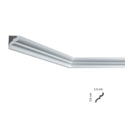 CORNICE DECORATIVA PER SOFFITTO mod. I836 - mm. 35 x 35 x 2 mt (PZ 125)