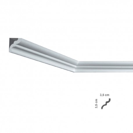 CORNICE DECORATIVA PER SOFFITTO mod. I836 - mm. 35 x 35 x 2 mt (PZ 125)