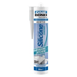 SILICONE ACETICO PER SANITARI trasparente ml 280 (PZ 12)