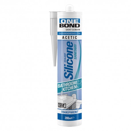 SILICONE ACETICO PER SANITARI trasparente ml 280 (PZ 12)