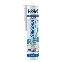 SILICONE ACETICO PER SANITARI bianco ml 280 (PZ 12)