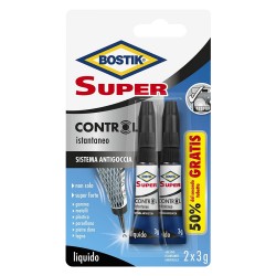 ADESIVO CIANOCRILATO 'SUPER CONTROL' gr. 3 - blister 2 pz (BL 24)