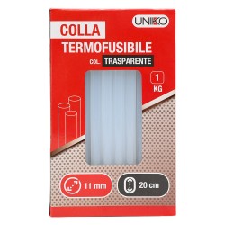 COLLA TERMOFUSIBILE 'UNK' mm 200 - d. mm 11,2 - trasparente kg 1 (CF 1)