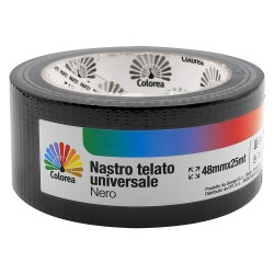 NASTRO TELATO UNIVERSALE mm. 48 x 25 mt - nero (PZ 18)