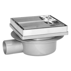 CHIUSINO SIFONATO TELESCOPICO PORTA PIASTRELLA cm 13 x 13 x h. 7,6 - 8,1 - attacco Ã˜ 40 mm (PZ 1)