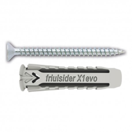 TASSELLO NYLON 'X1 EVO' CON VITE TPS TRUCIOLARE mm 6 x 30 - vite 4,5 x 40 (PZ 100)