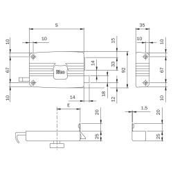 SERRATURA PORTONCINO DA APPLICARE ART. 401 3 mandate Dx - E 60 (PZ 1)